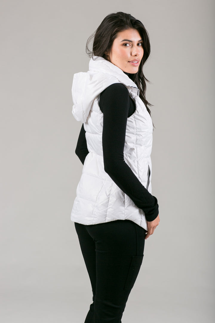 Short Hooded Quilted Vest