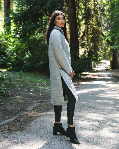 Quilted Nylon Duster Jacket