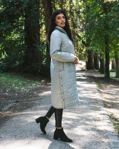 Quilted Nylon Duster Jacket