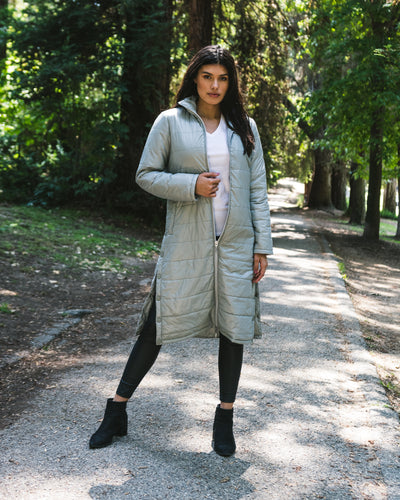Quilted Nylon Duster Jacket