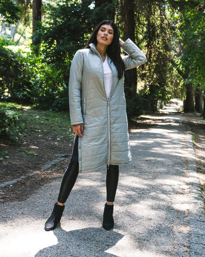 Quilted Nylon Duster Jacket