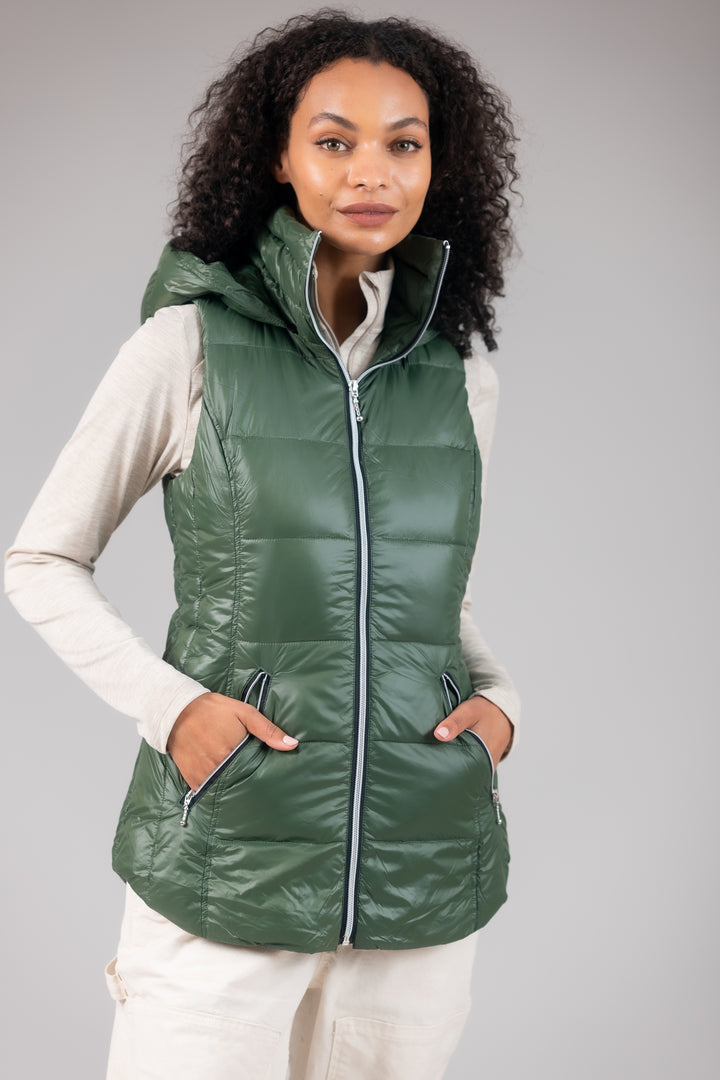 Short Hooded Quilted Vest