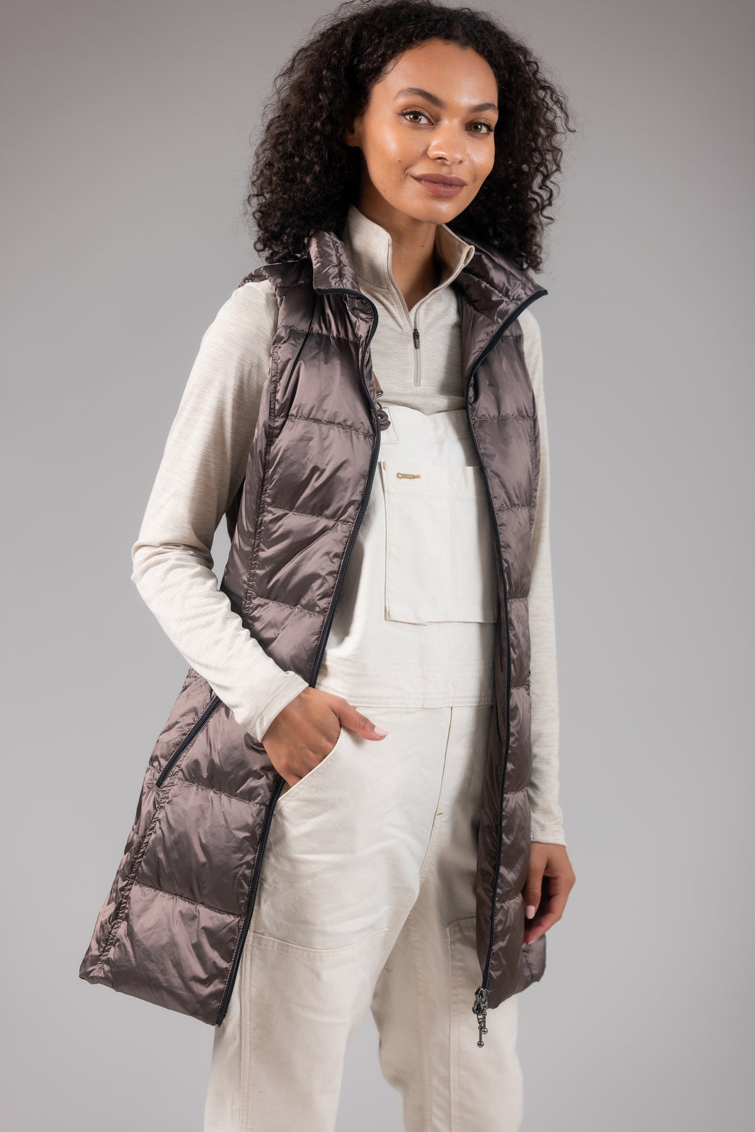 Long Metallic Down Vest – MyAnorak