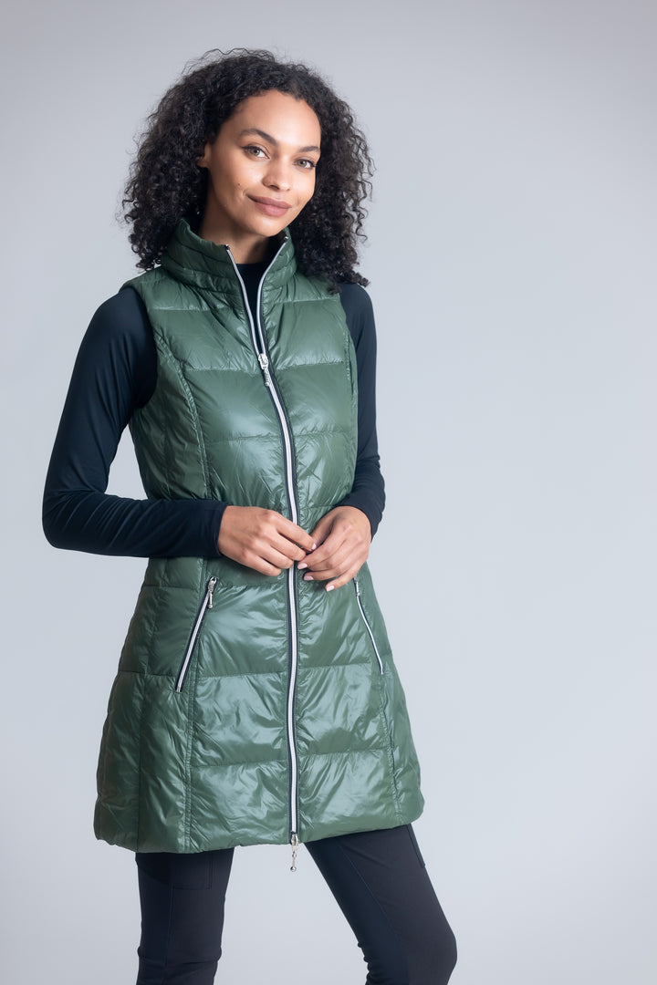 Long Nylon Down Vest