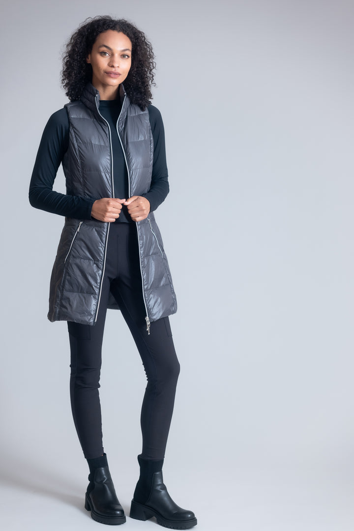Long Nylon Down Vest