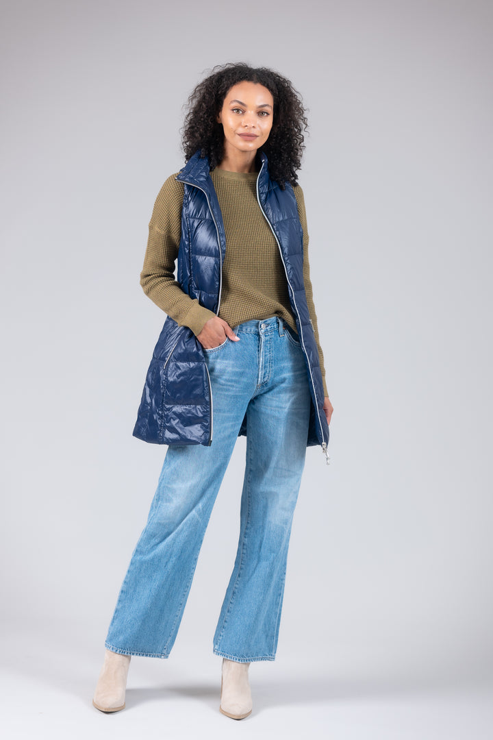 Long Nylon Down Vest