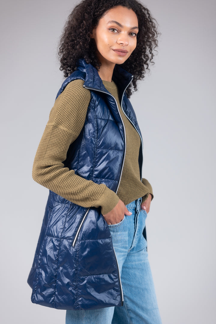 Long Nylon Down Vest