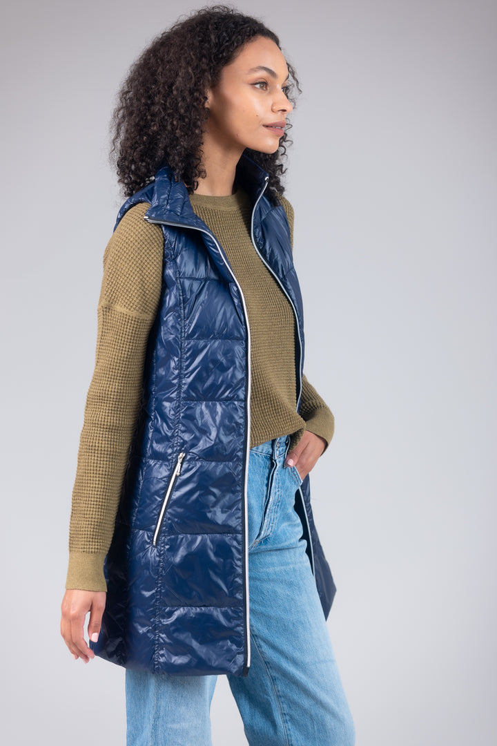 Long Nylon Down Vest