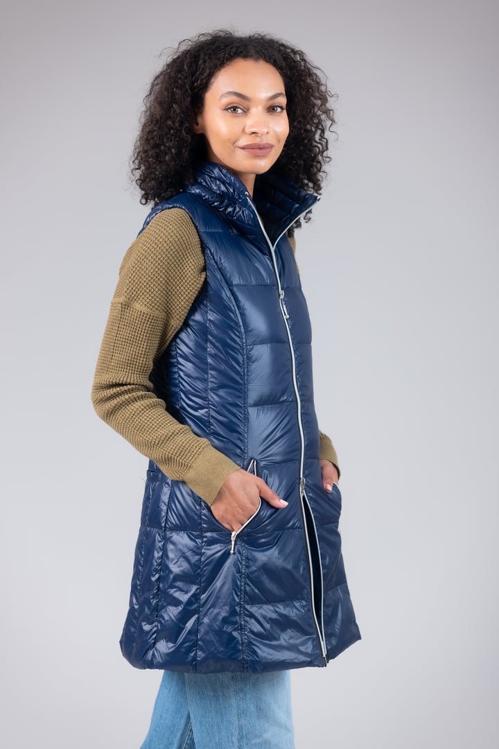 Long Nylon Down Vest