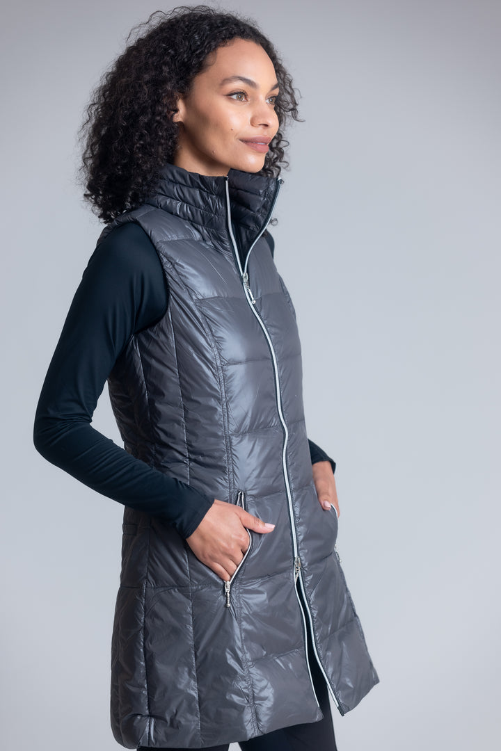 Long Nylon Down Vest