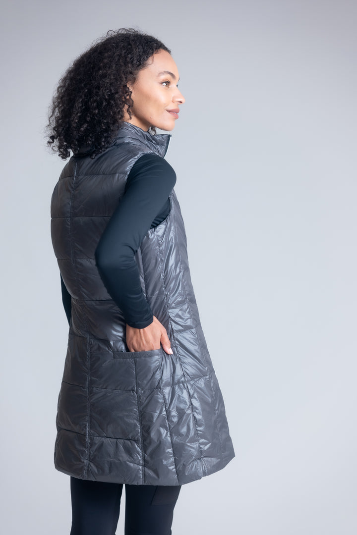 Long Nylon Down Vest