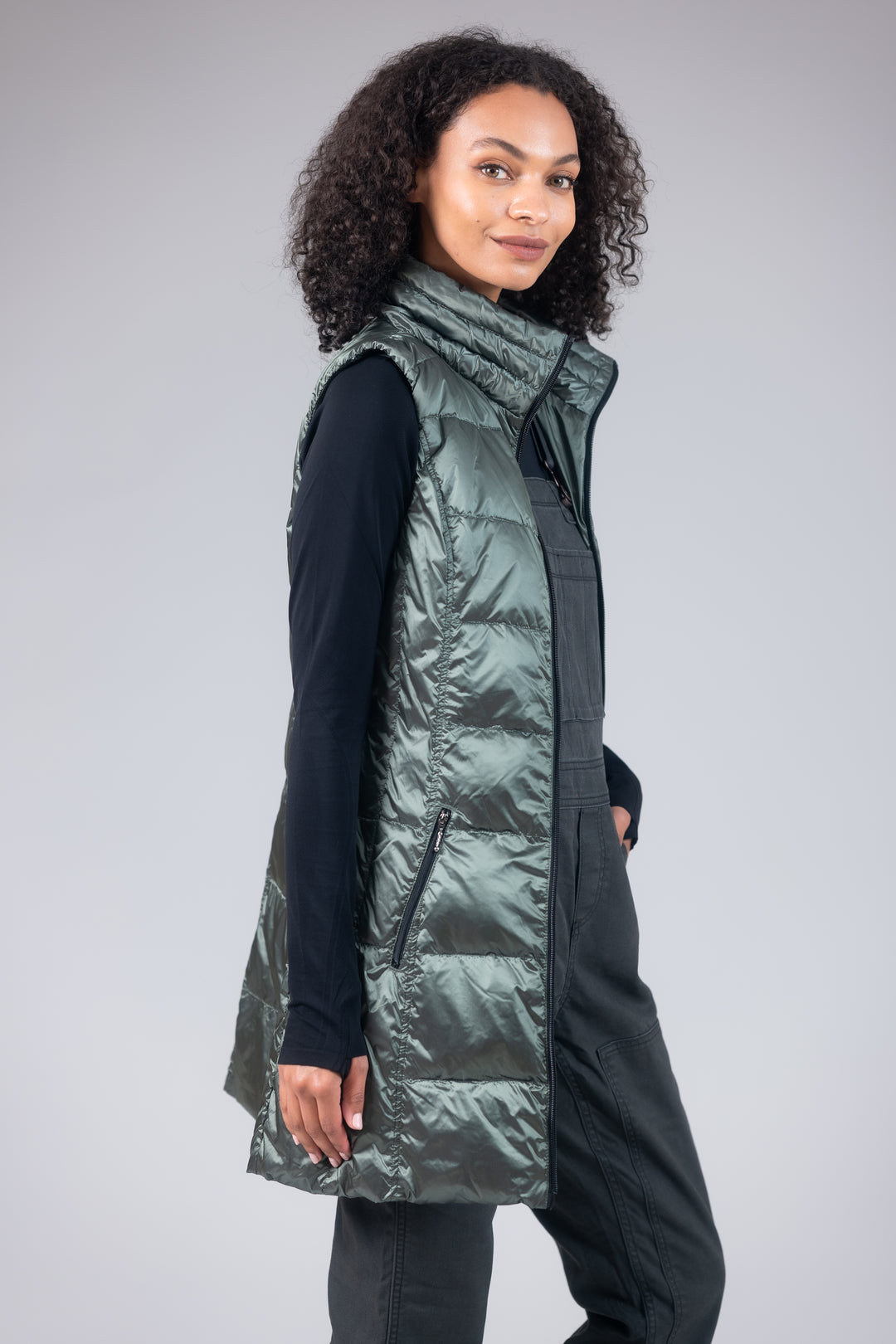 Long Metallic Down Vest – MyAnorak