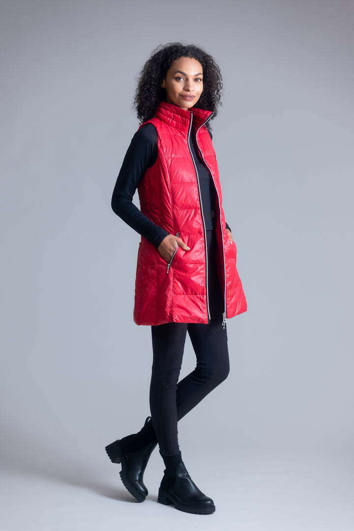Long Nylon Down Vest