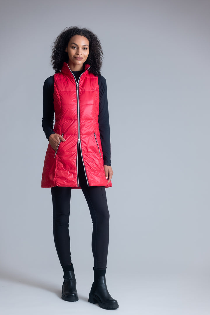 Long Nylon Down Vest