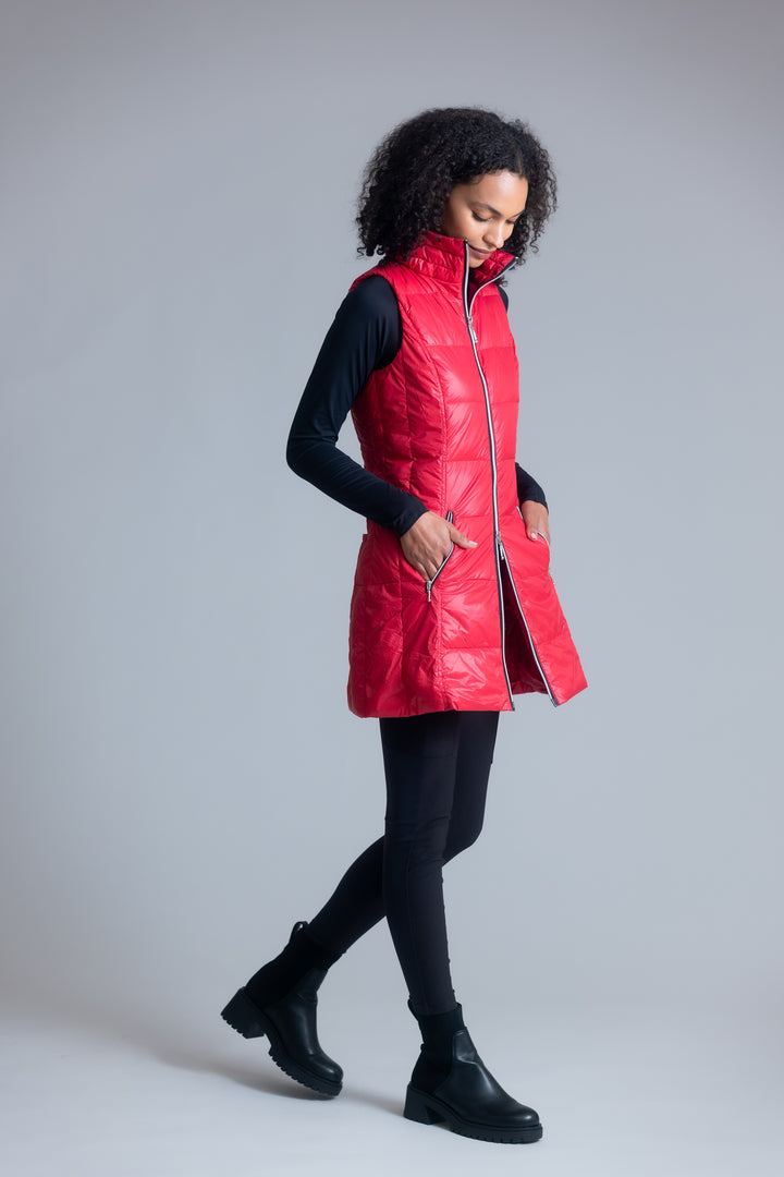 Long Nylon Down Vest