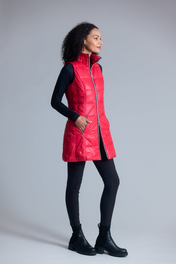 Long Nylon Down Vest