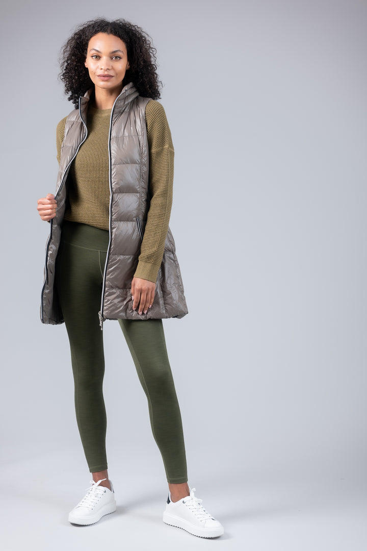 Long Nylon Down Vest