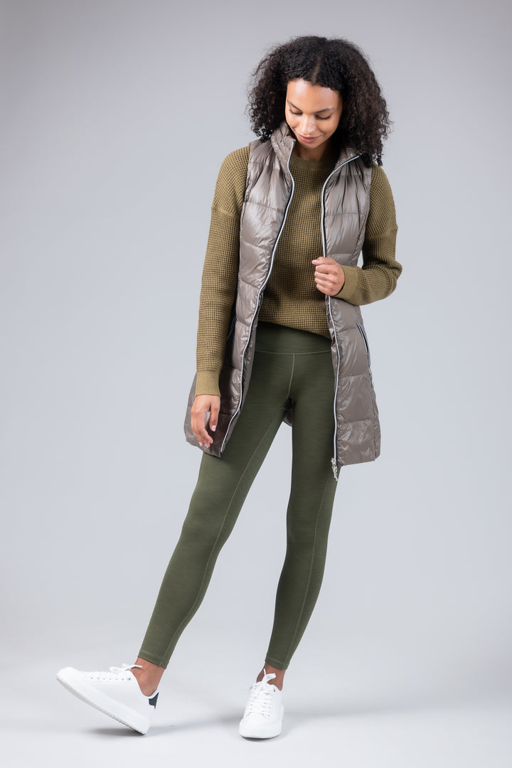 Long Nylon Down Vest