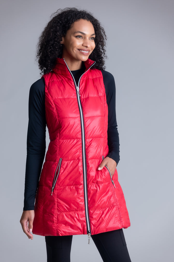 Long Nylon Down Vest