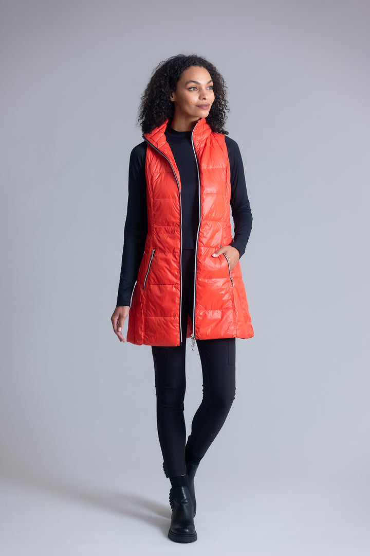 Long Nylon Down Vest