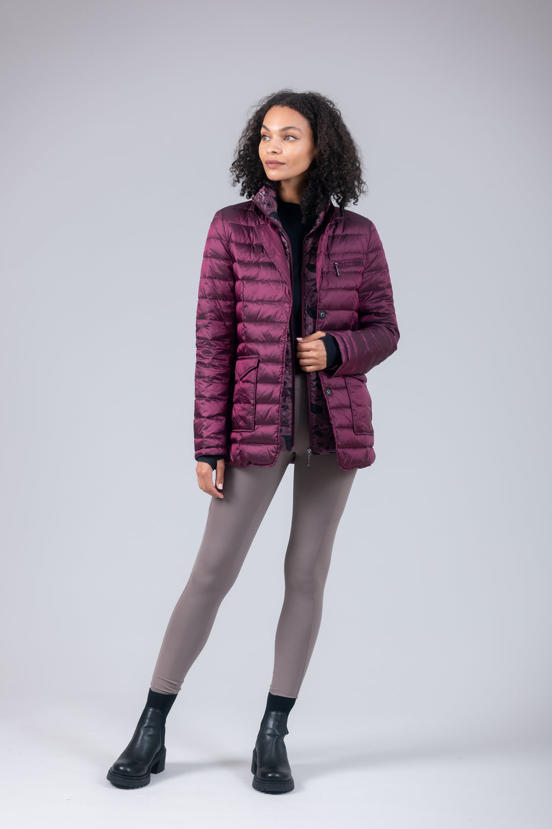 Double Layer Puffer Quilted Blazer Women