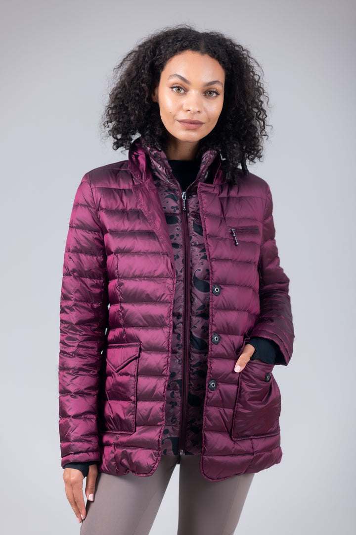 Double Layer Puffer Quilted Blazer Women