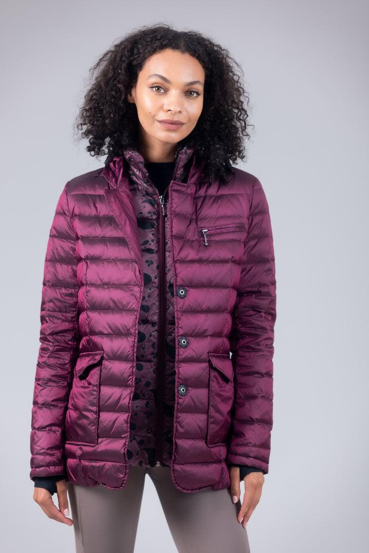 Double Layer Puffer Quilted Blazer Women