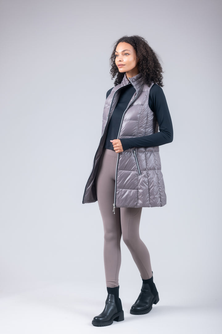 Long Nylon Down Vest
