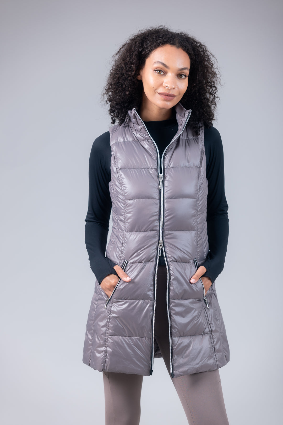 Long Nylon Down Vest