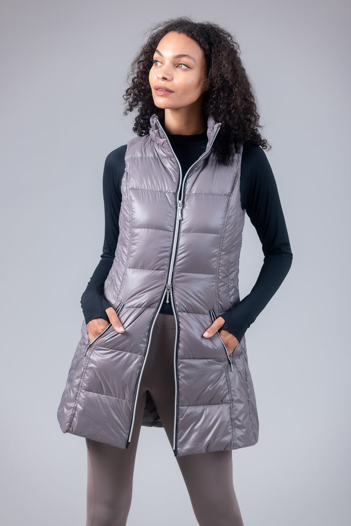 Long Nylon Down Vest