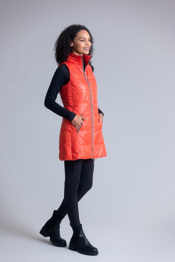Long Nylon Down Vest