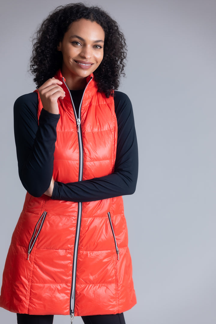 Long Nylon Down Vest