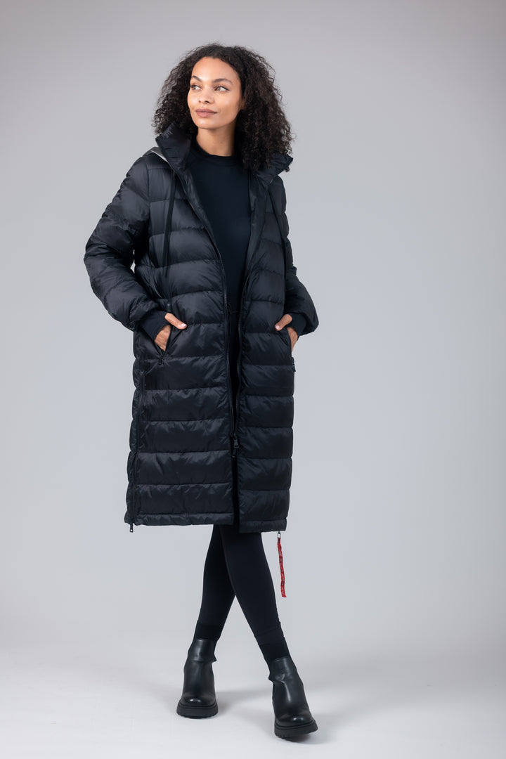 Quilted Hooded Long Puffer Coat