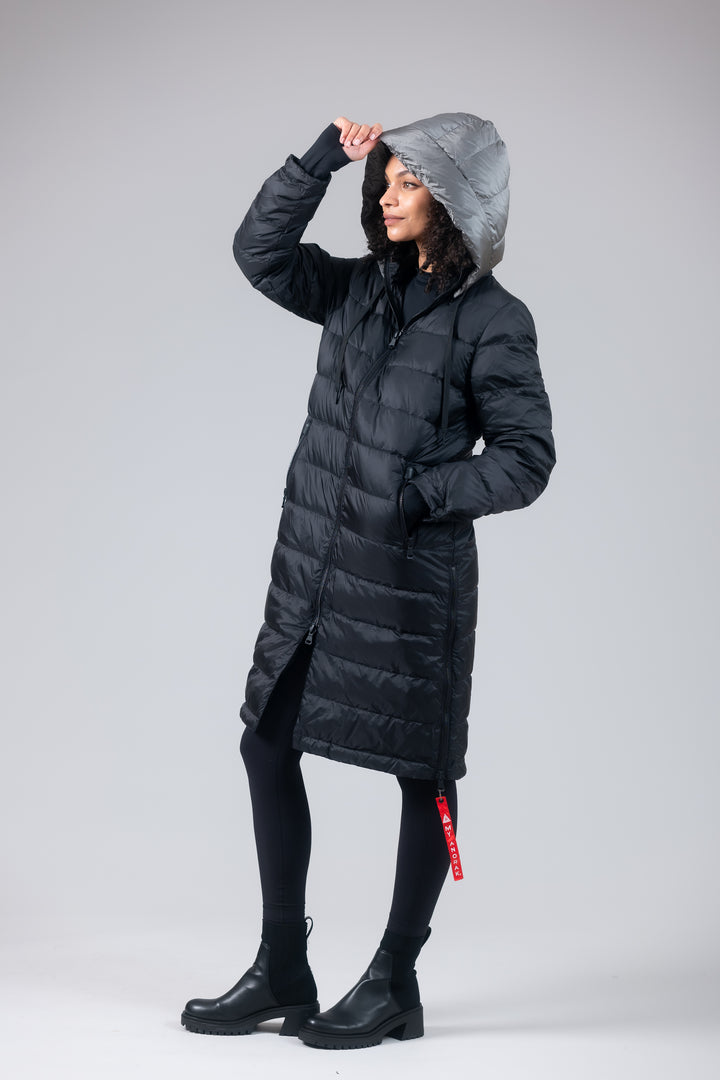 Quilted Hooded Long Puffer Coat