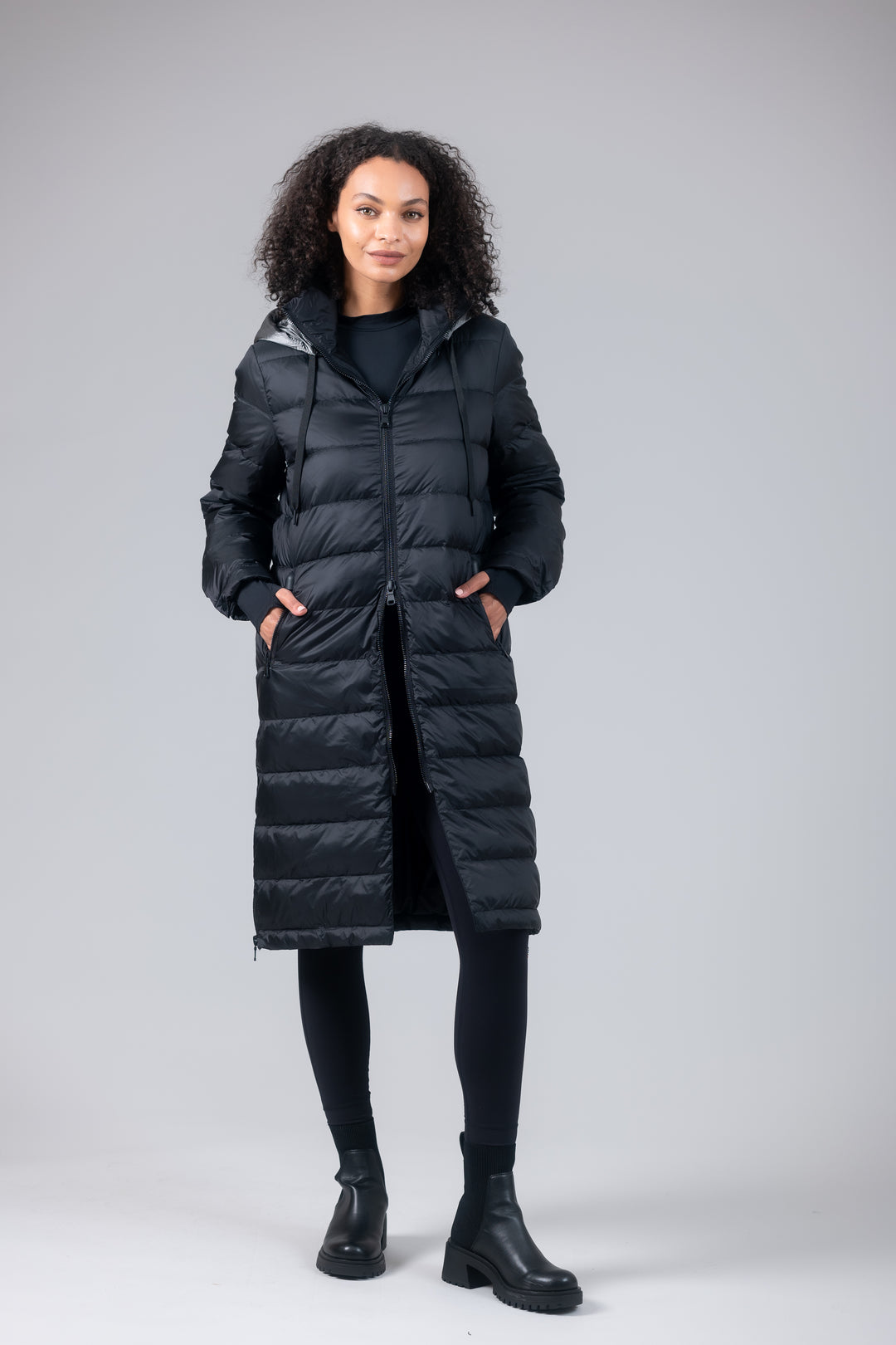 Quilted Hooded Long Puffer Coat