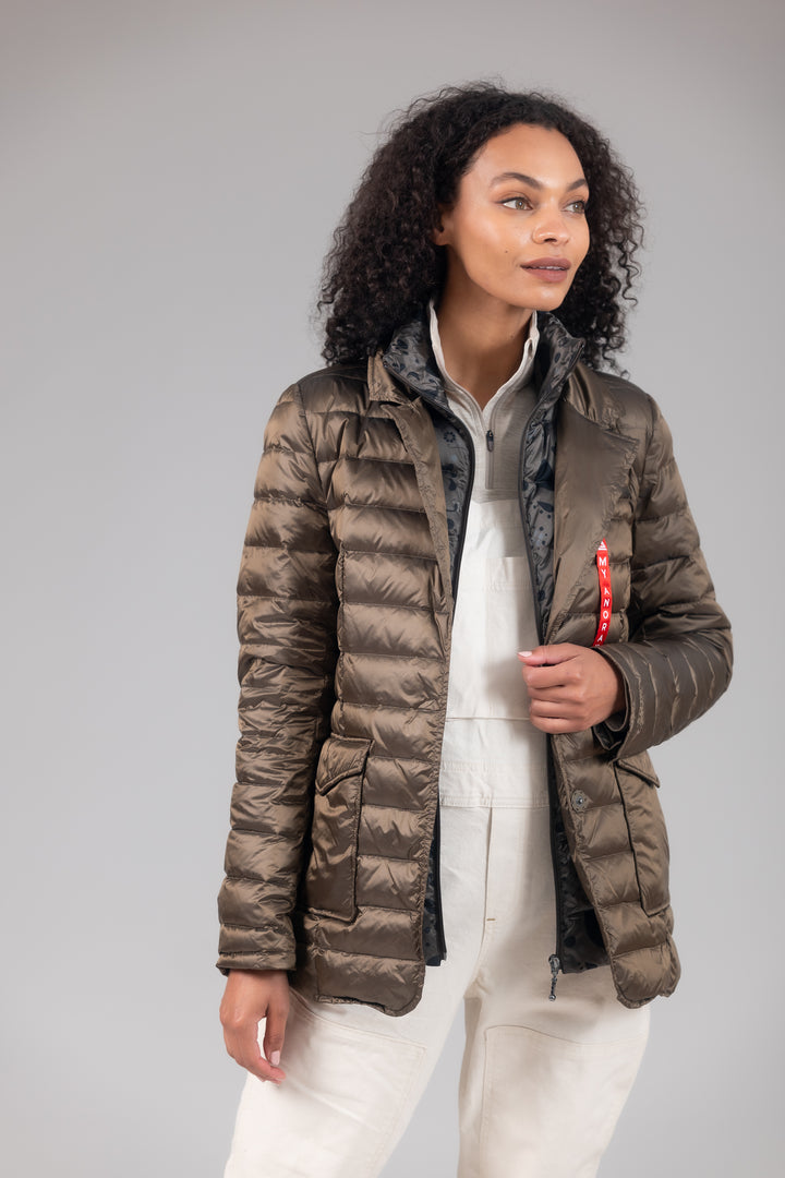 Double Layer Puffer Quilted Blazer Women