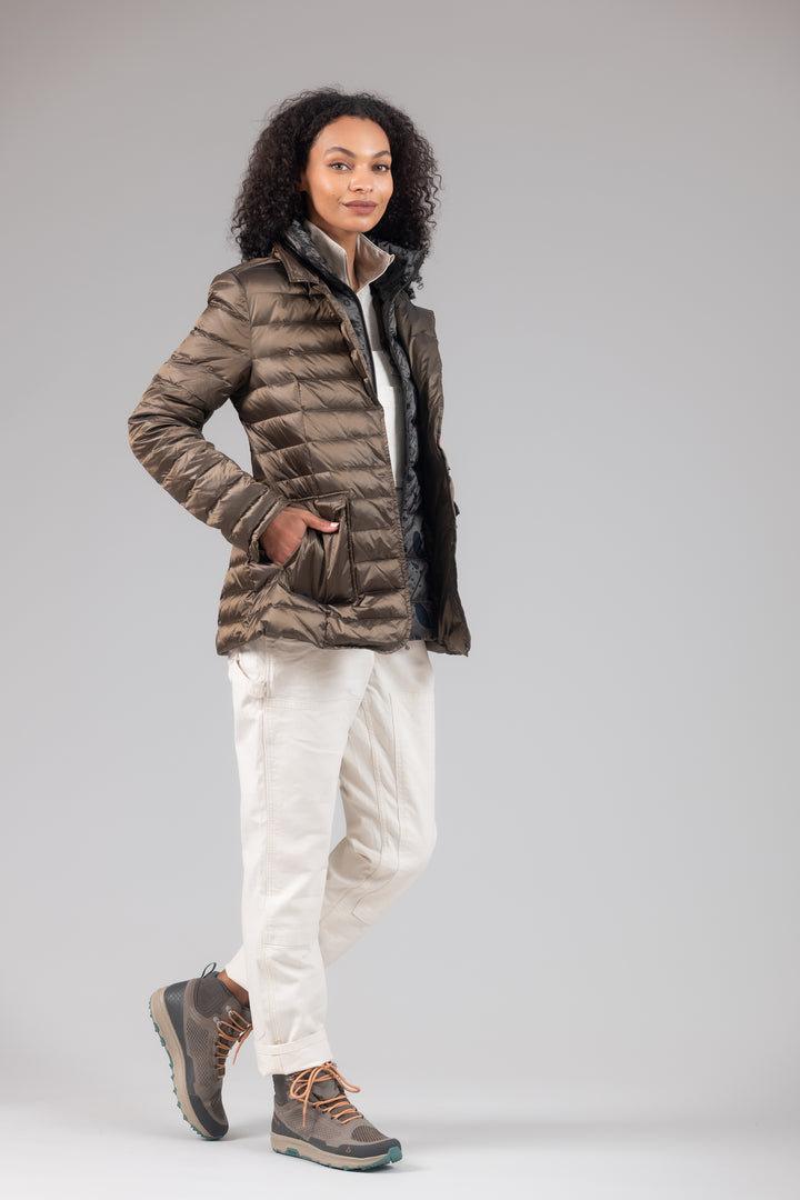 Double Layer Puffer Quilted Blazer Women
