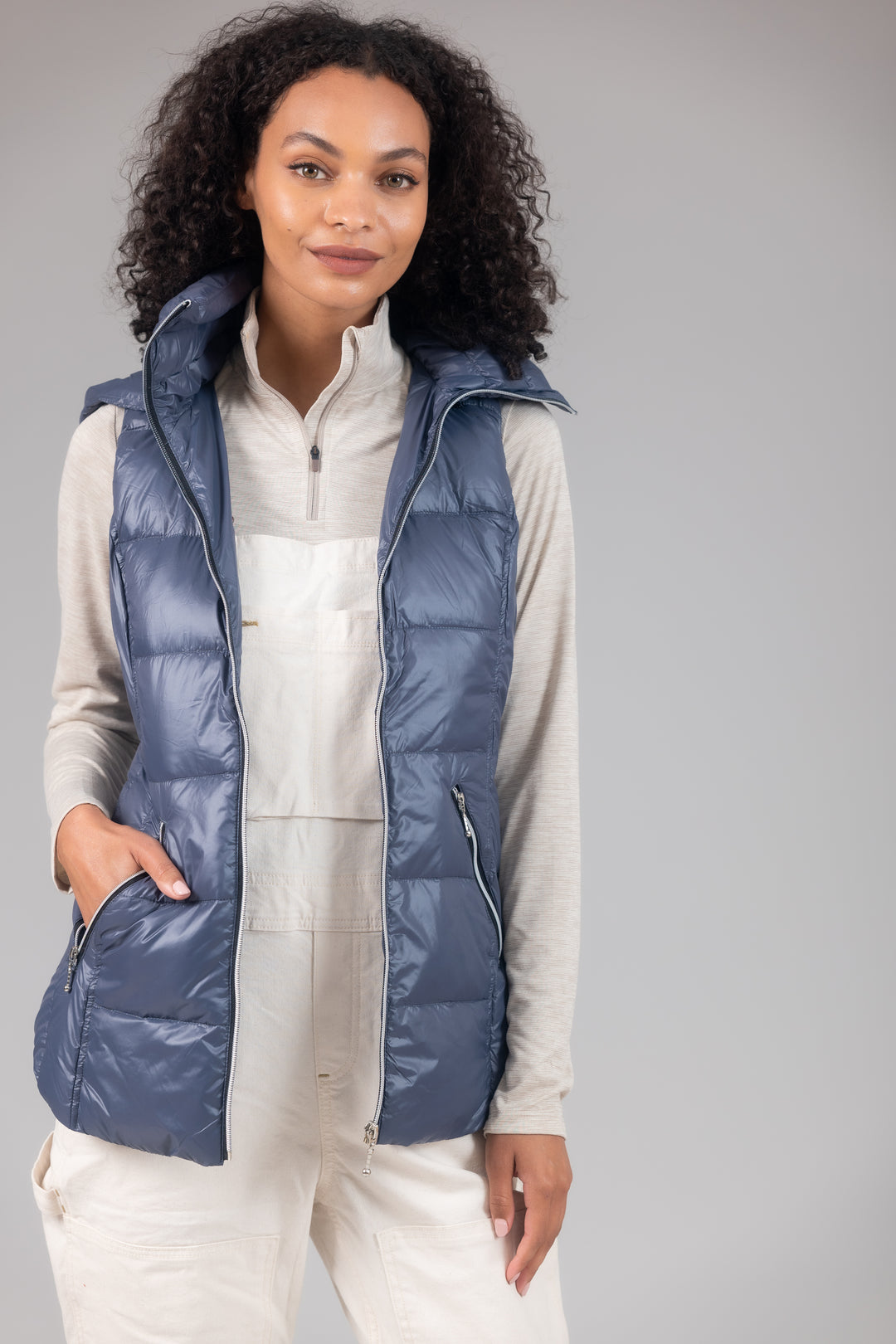 Short Hooded Quilted Vest
