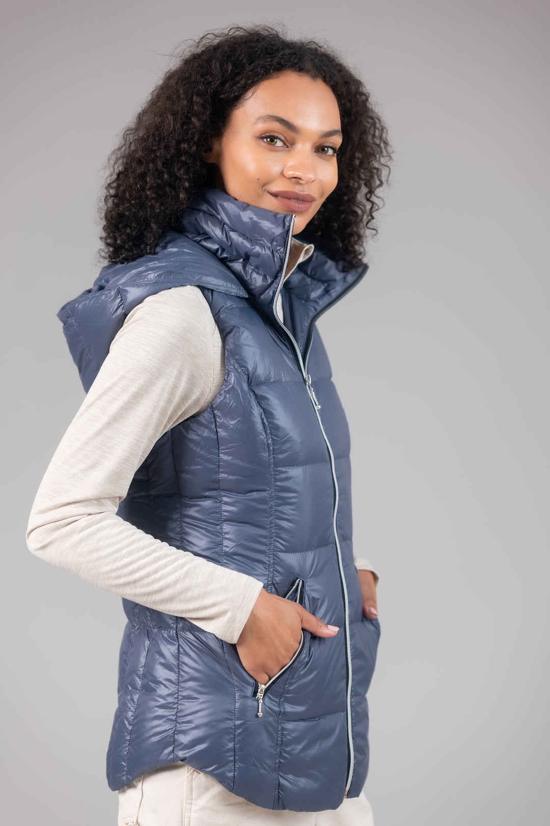 Short Hooded Quilted Vest