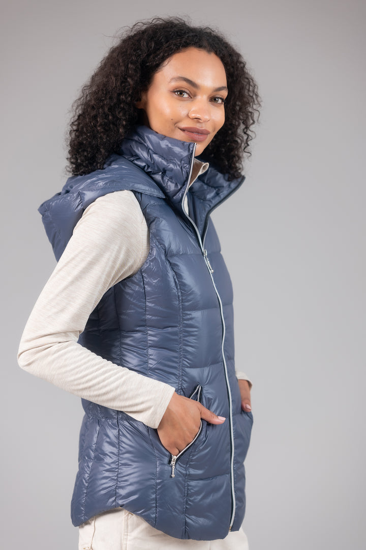 Short Hooded Quilted Vest