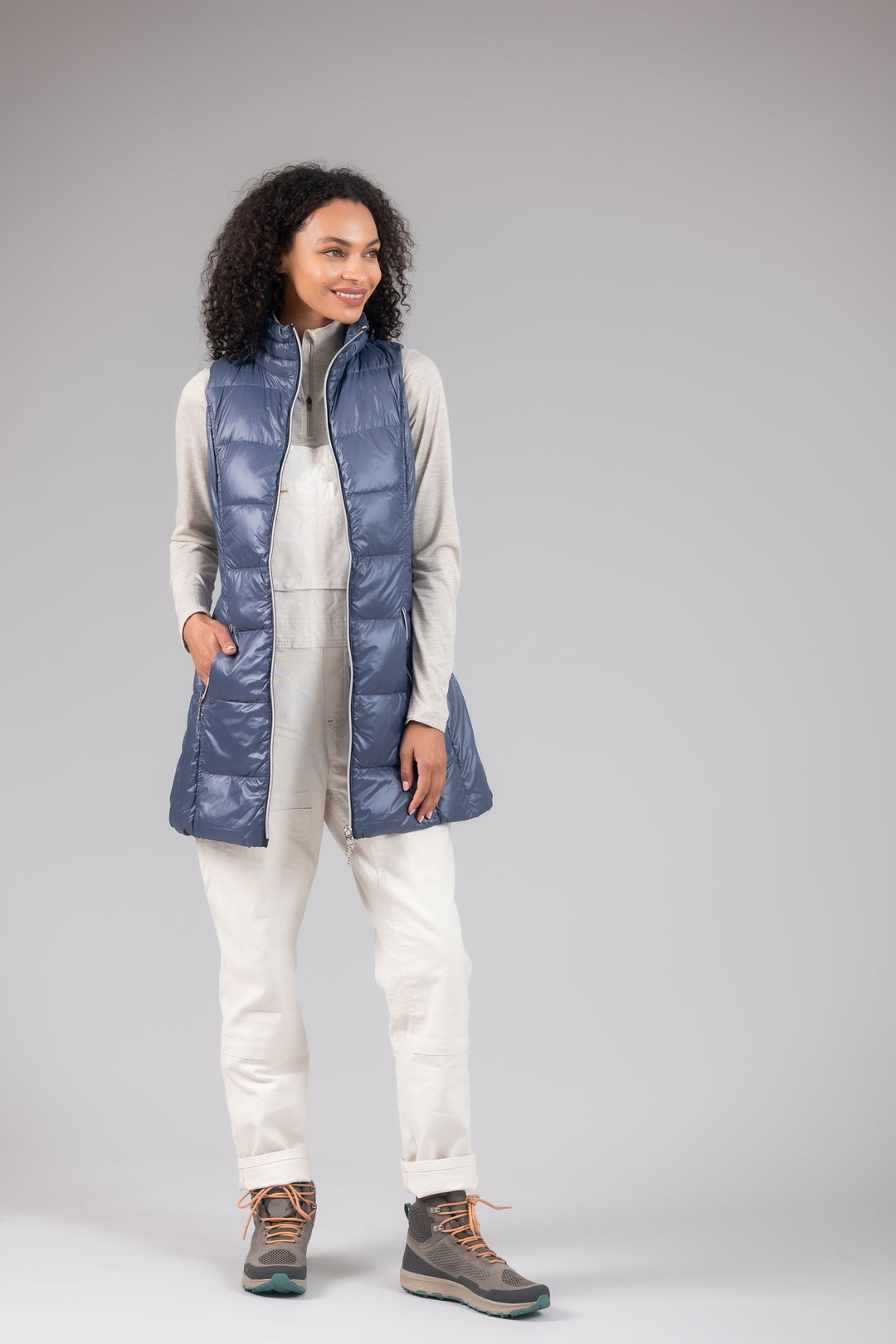 Long Nylon Down Vest
