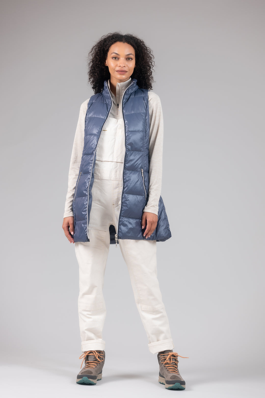 Long Nylon Down Vest