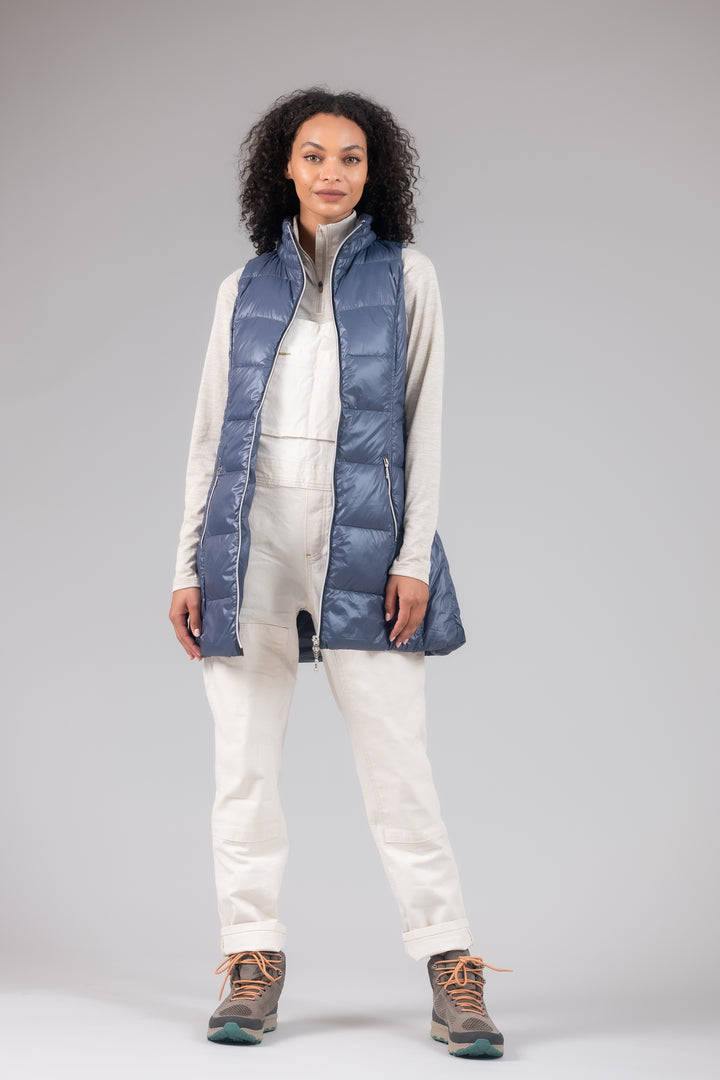 Long Nylon Down Vest