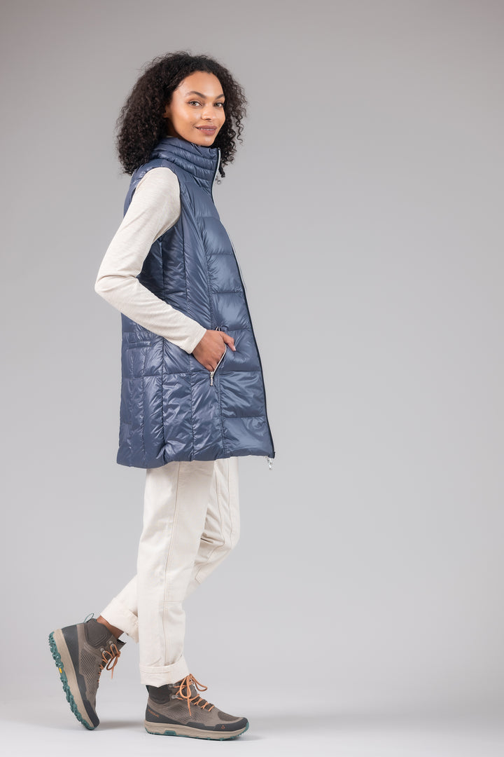 Long Nylon Down Vest