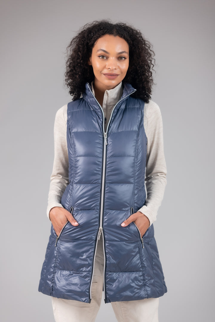 Long Nylon Down Vest