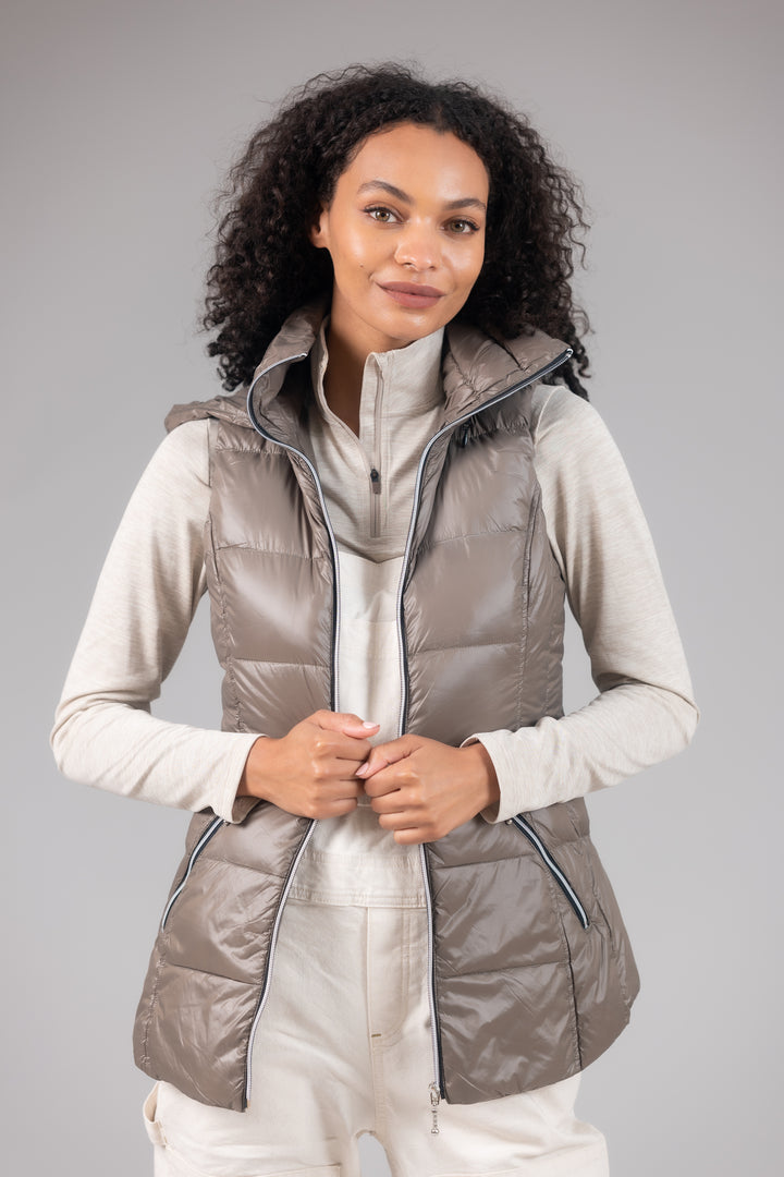 Short Hooded Quilted Vest