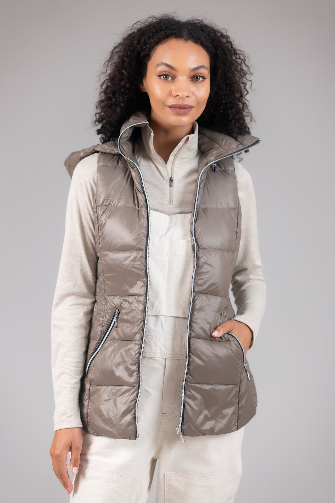 Short Hooded Quilted Vest