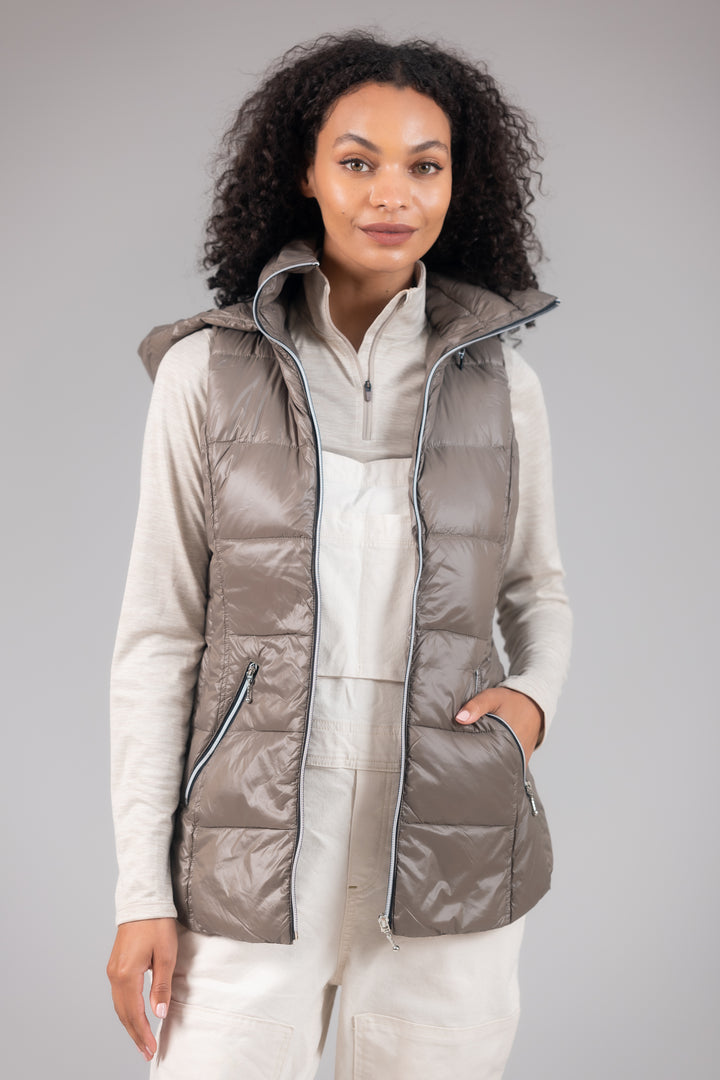 Short Hooded Quilted Vest