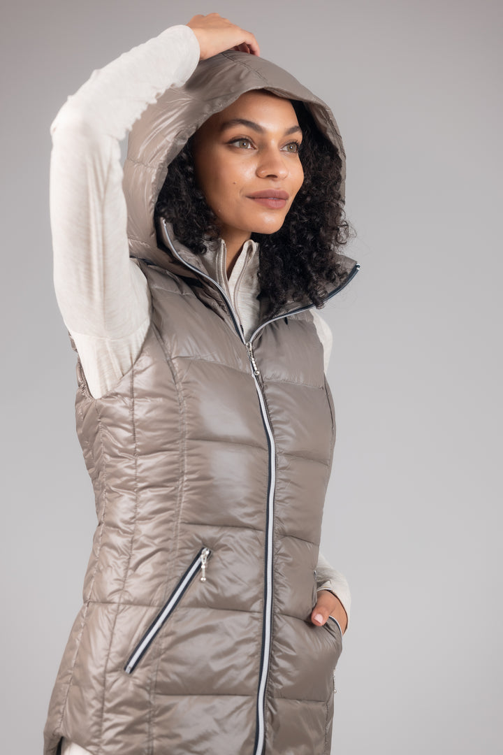 Short Hooded Quilted Vest