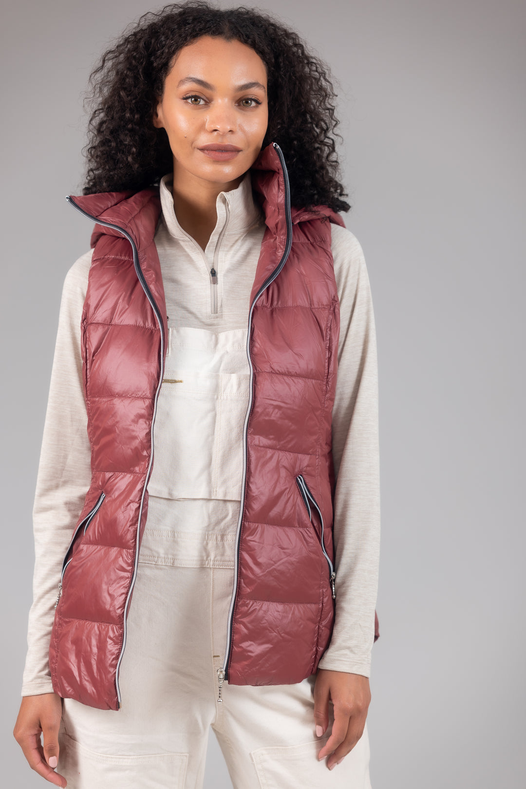 Short Hooded Quilted Vest